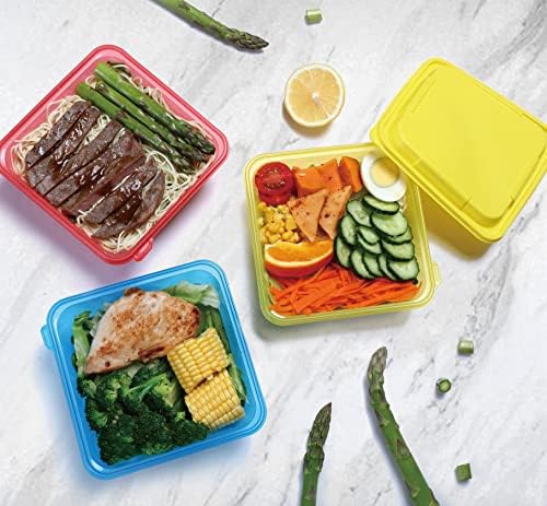 Yousing [30 חבילות מכולות אחסון מזון מפלסטיק עם מכסים קופסת בנטו ארוחות אוכל מכולות הכנה לשימוש חוזר לסלט BPA מיכלי צהריים